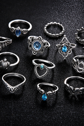 Anillos de unión divididos de patchwork vintage de moda